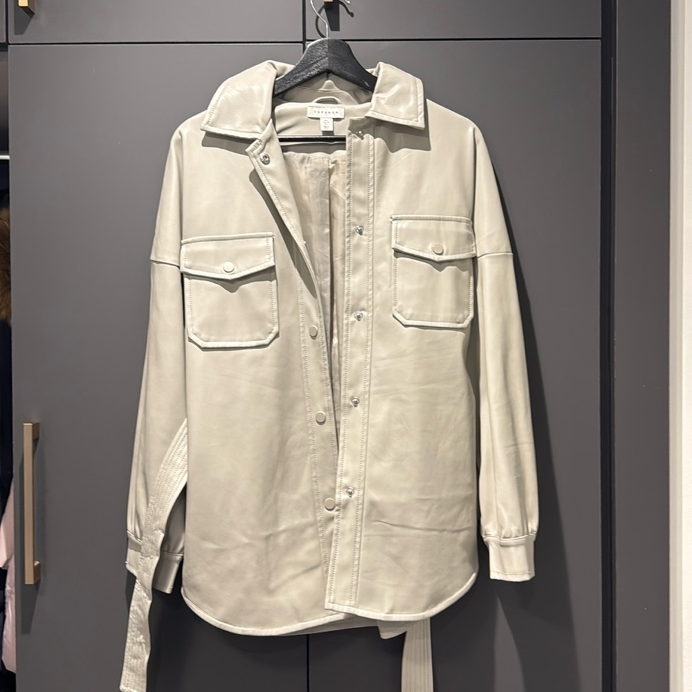 Pleather shacket
